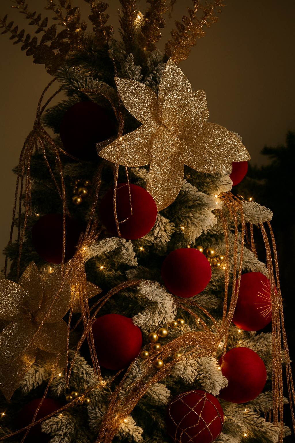 Sequin Poinsettia Pick