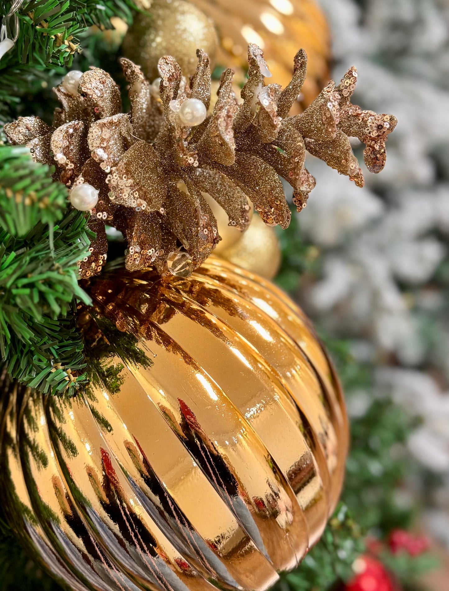 Grand Rose Gold Statement Ornament