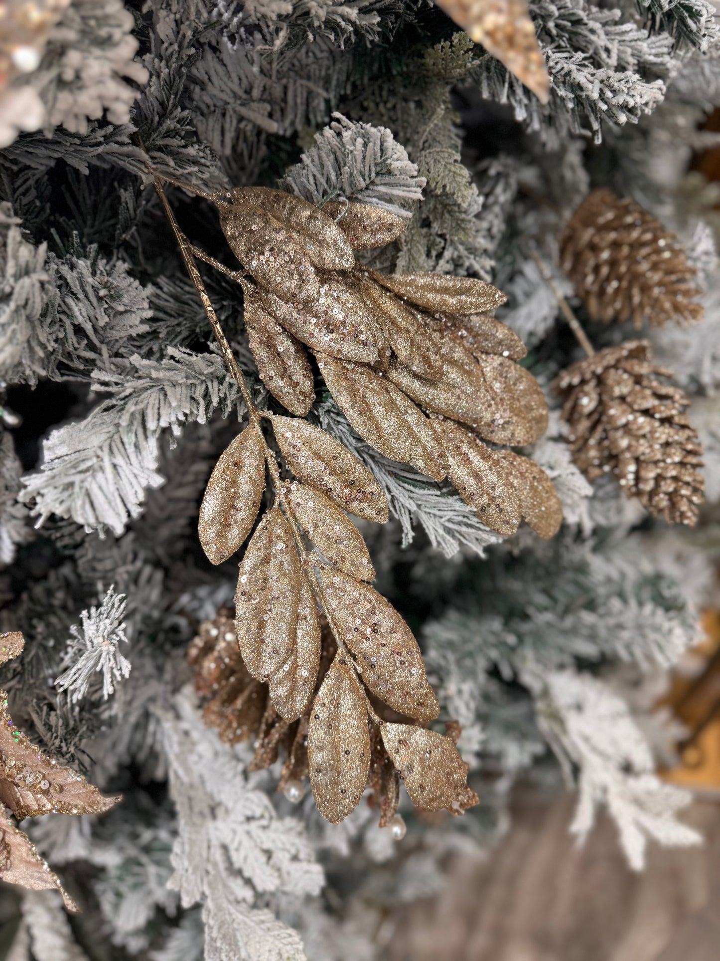Sequin Leaf Spray