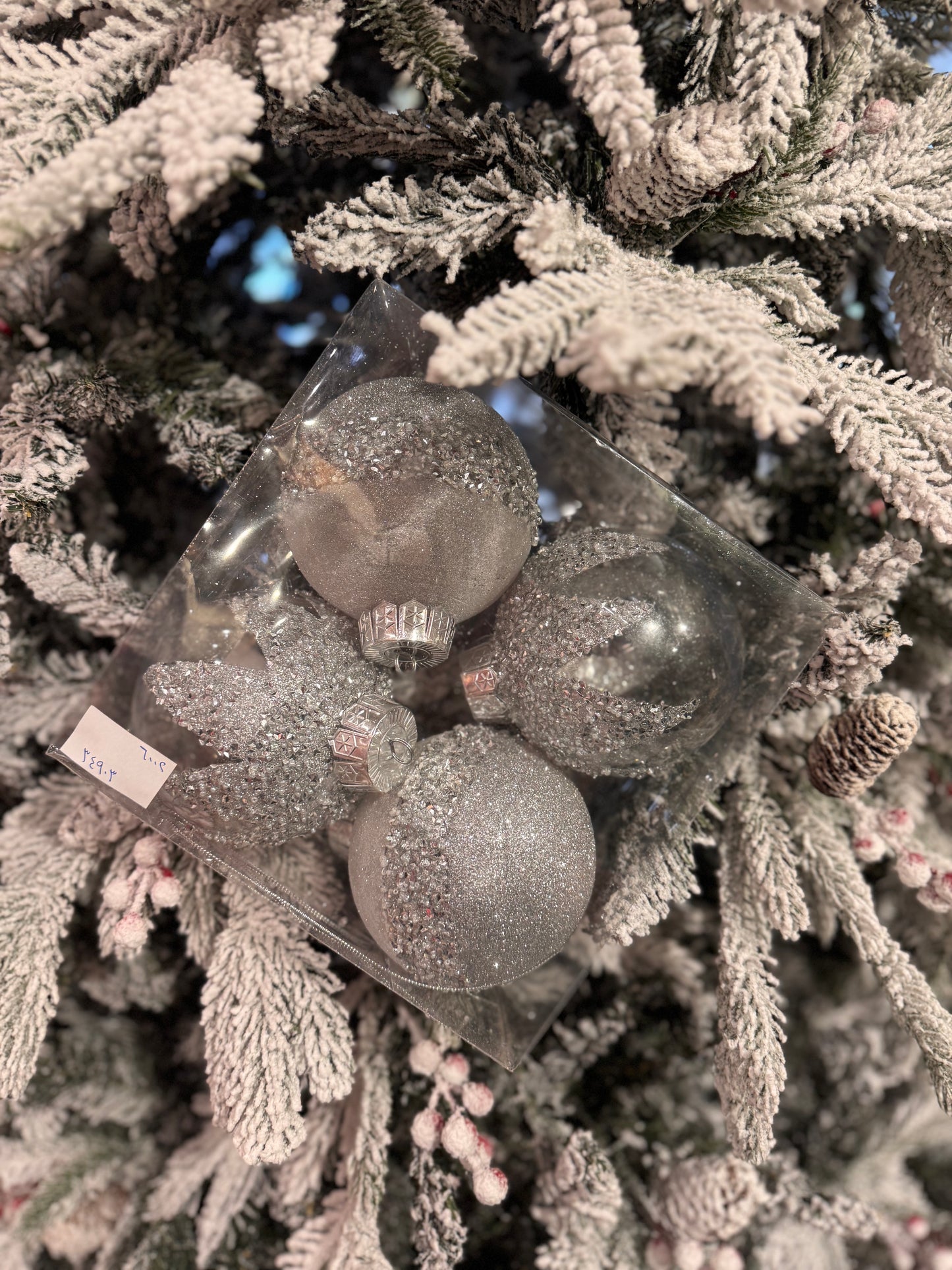 Silver Frost Sparkle Bauble (Set of 4)