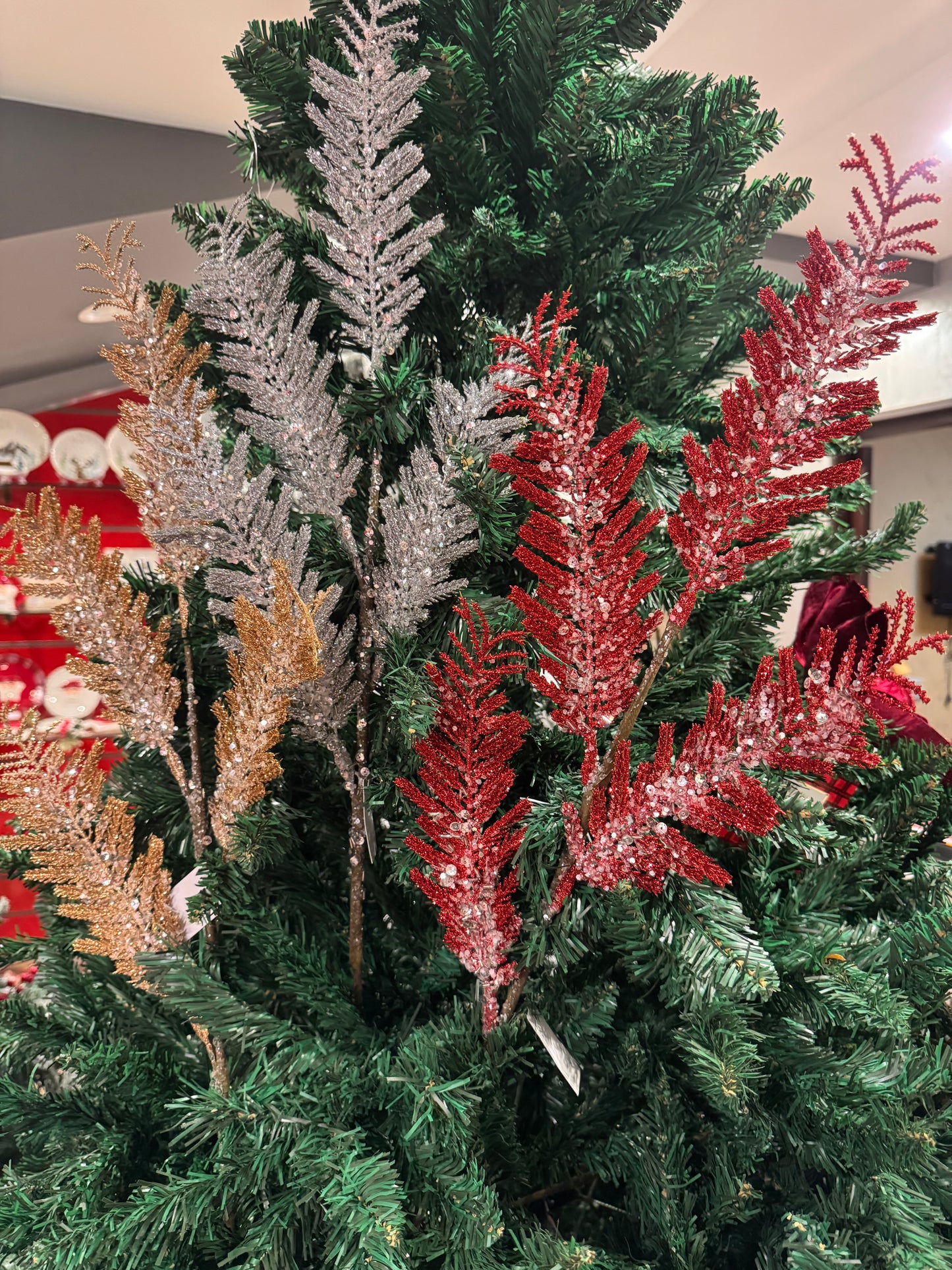 Glitter Fern Sprays