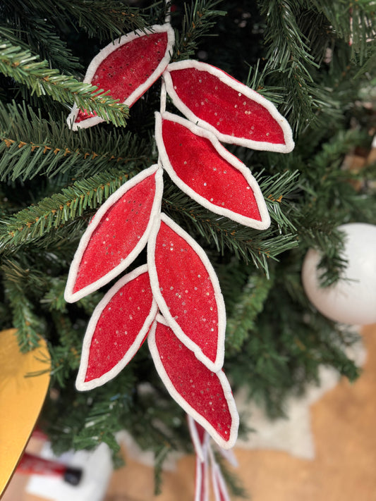 Red And White Leaf Spray