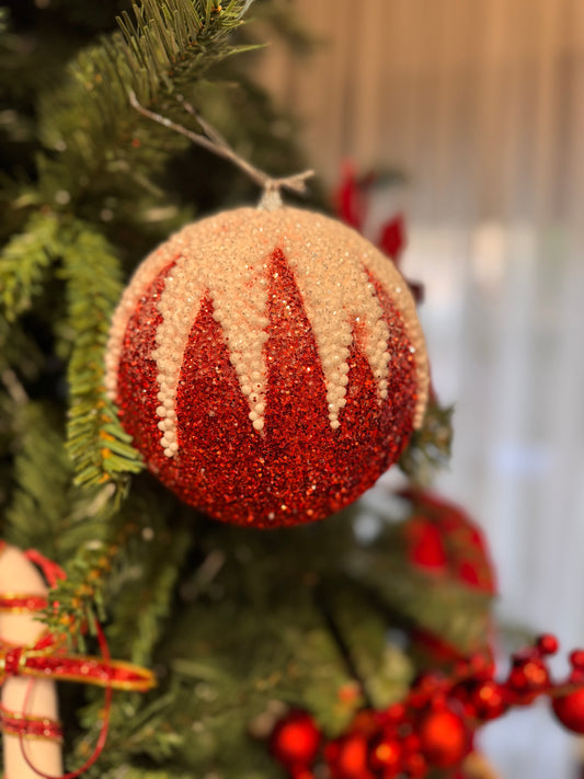 Large Red Glitter Bauble