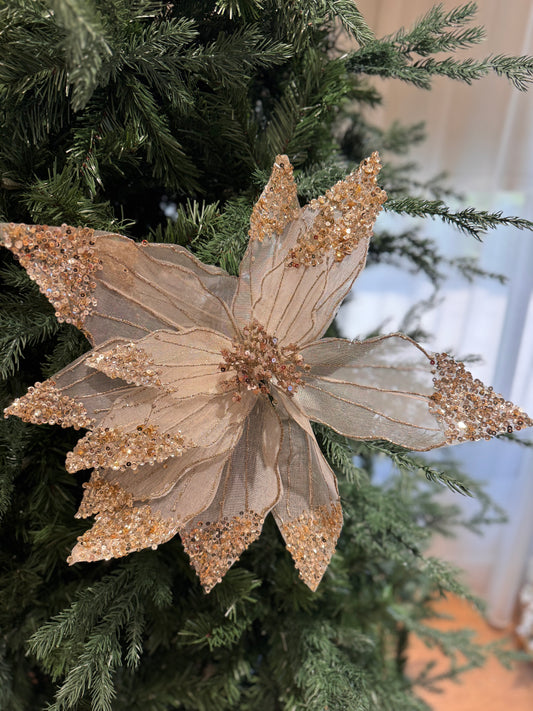Jumbo Ivory Beaded Poinsettia