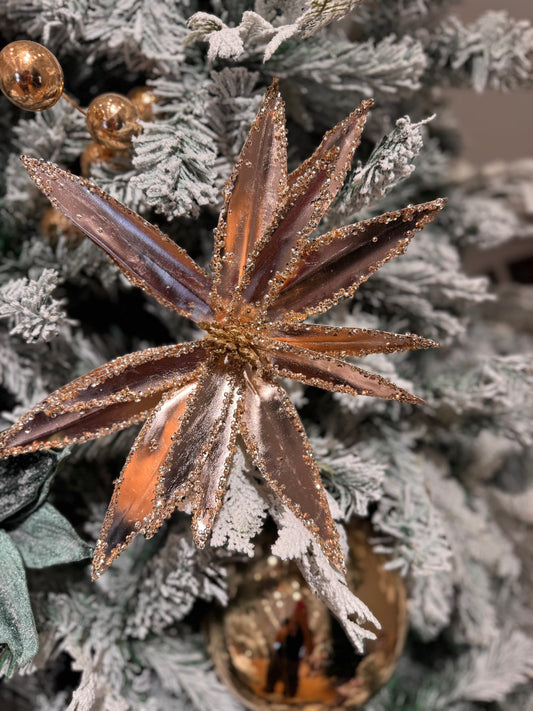 Metallic Rose Gold Poinsettia Flower