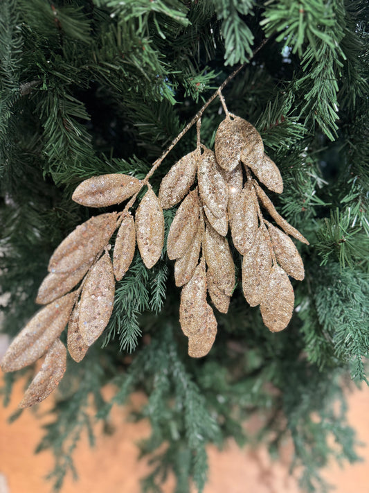 Sequin Leaf Spray