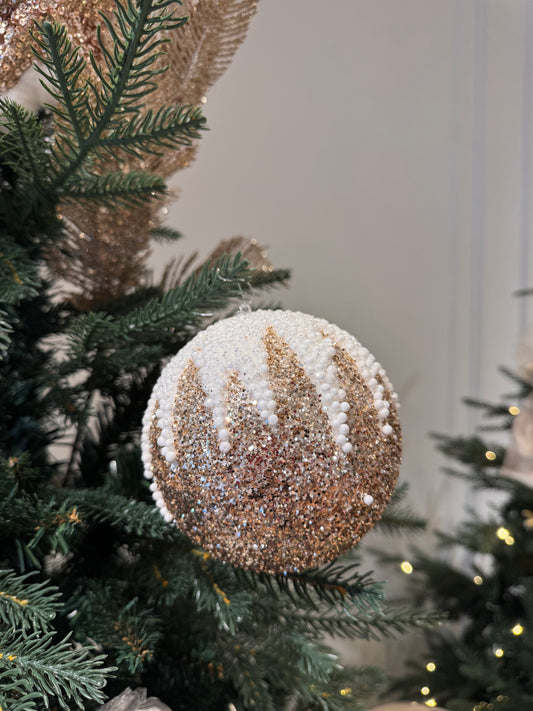 Large Champagne Glitter Bauble