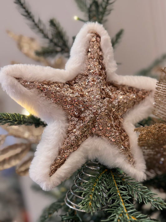 Sequin And Fur Star Tree Topper