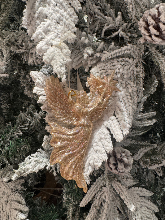 Angel Gold Glitter Ornament