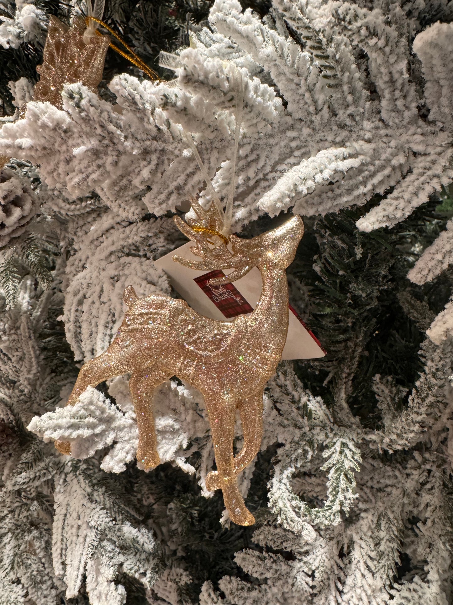 Reindeer Gold Glitter Ornament