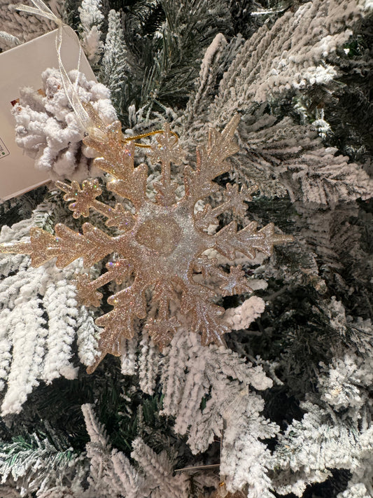 Snowflake Gold Glitter Ornament