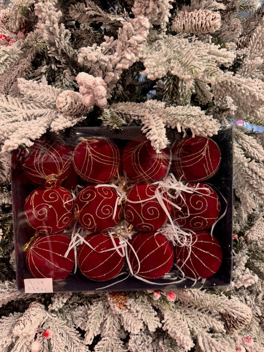 Velvet Swirl Baubles (Set of 12)