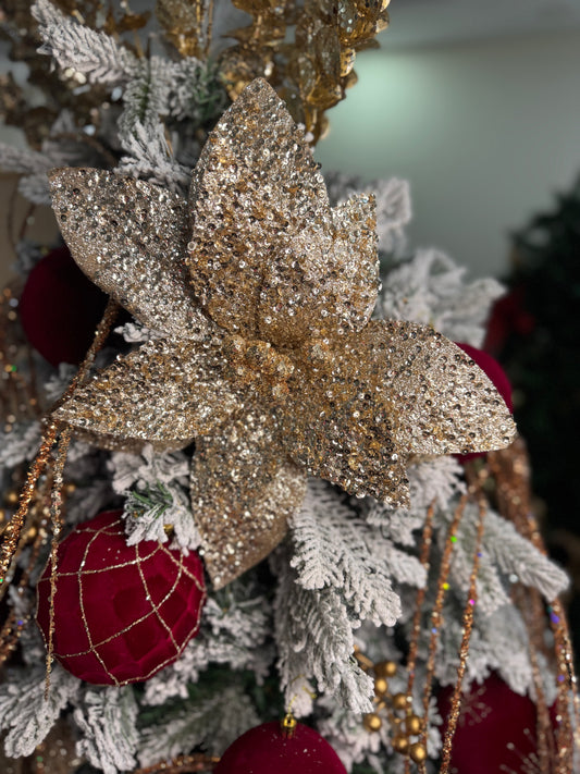 Sequin Poinsettia Pick