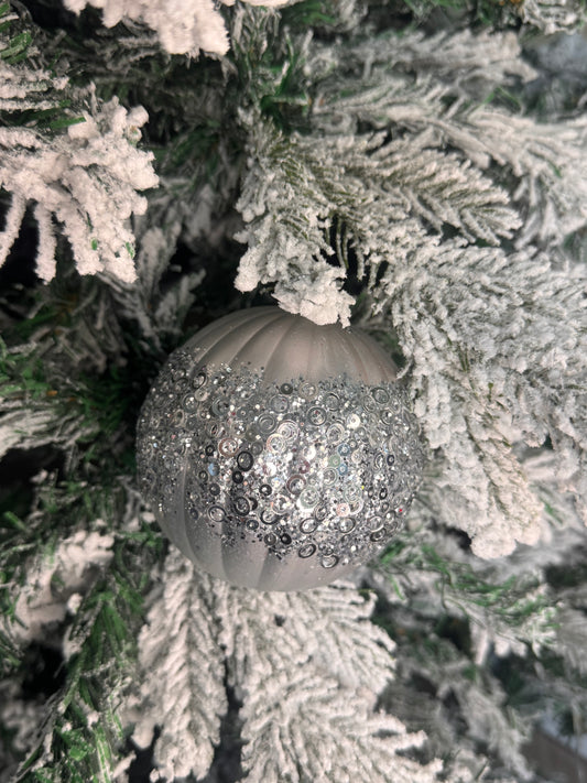 Silver Luxe Metallic Baubles (set of 4)